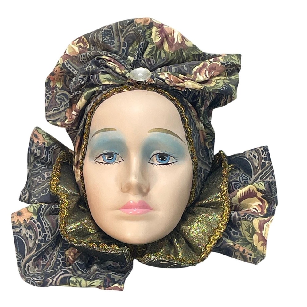 Mardi Gras Venetian Style GREEN GABLES CREATIONS Wall Mask Floral Fabric Décor